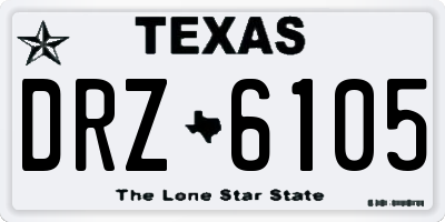 TX license plate DRZ6105