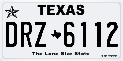 TX license plate DRZ6112