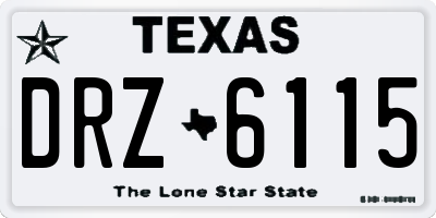 TX license plate DRZ6115