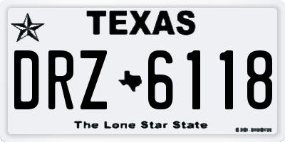 TX license plate DRZ6118