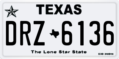 TX license plate DRZ6136