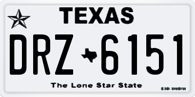 TX license plate DRZ6151