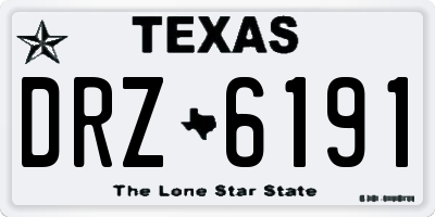 TX license plate DRZ6191