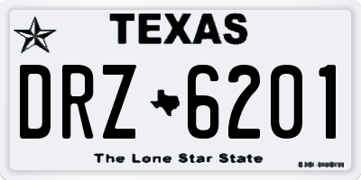 TX license plate DRZ6201