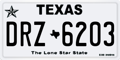 TX license plate DRZ6203