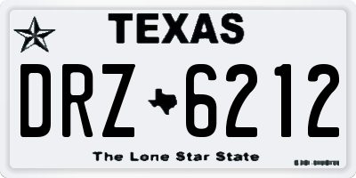 TX license plate DRZ6212