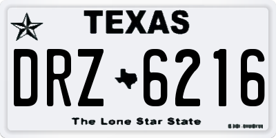 TX license plate DRZ6216