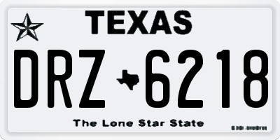 TX license plate DRZ6218