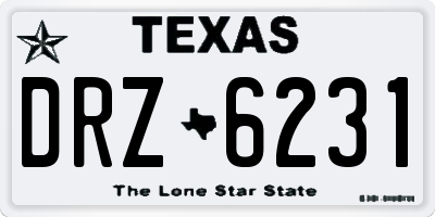 TX license plate DRZ6231