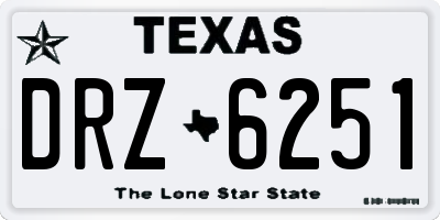 TX license plate DRZ6251