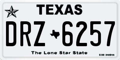 TX license plate DRZ6257