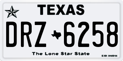 TX license plate DRZ6258