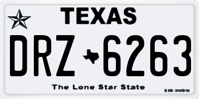TX license plate DRZ6263