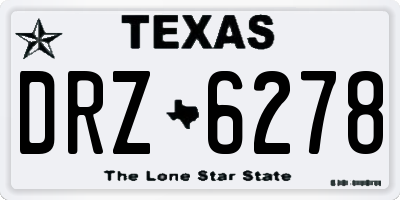 TX license plate DRZ6278