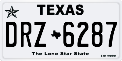 TX license plate DRZ6287