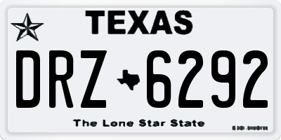 TX license plate DRZ6292