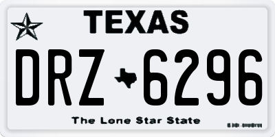 TX license plate DRZ6296