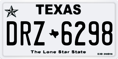 TX license plate DRZ6298