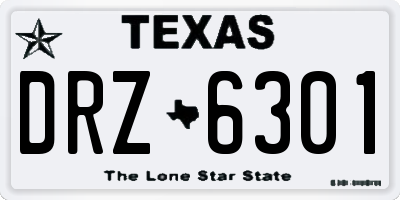 TX license plate DRZ6301