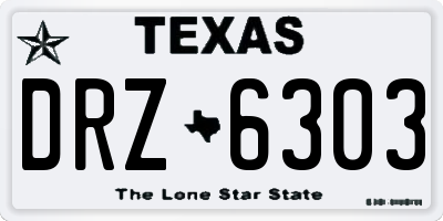 TX license plate DRZ6303