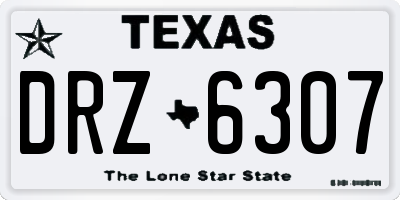 TX license plate DRZ6307