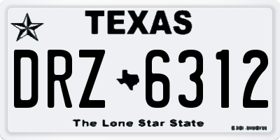 TX license plate DRZ6312