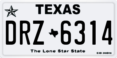 TX license plate DRZ6314