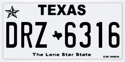 TX license plate DRZ6316