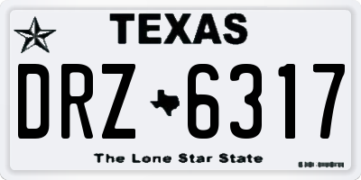 TX license plate DRZ6317