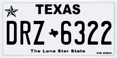 TX license plate DRZ6322