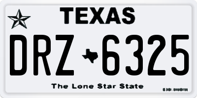TX license plate DRZ6325