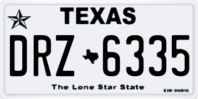 TX license plate DRZ6335
