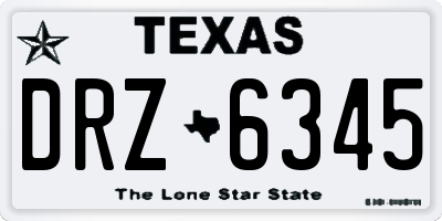 TX license plate DRZ6345