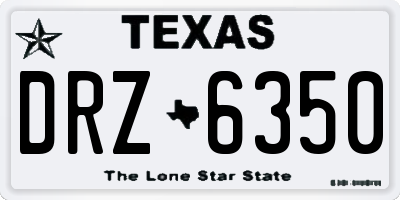 TX license plate DRZ6350