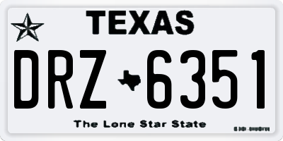 TX license plate DRZ6351