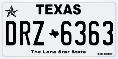 TX license plate DRZ6363