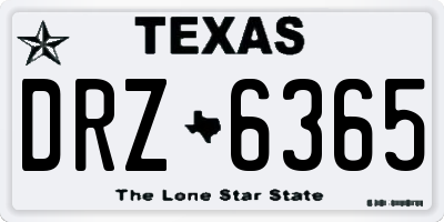 TX license plate DRZ6365