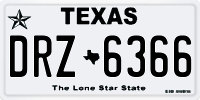 TX license plate DRZ6366