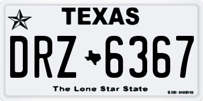 TX license plate DRZ6367