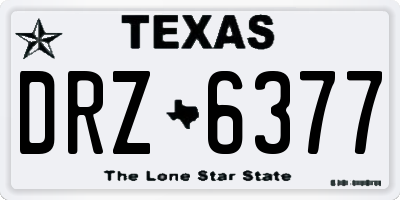 TX license plate DRZ6377