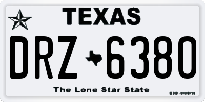 TX license plate DRZ6380