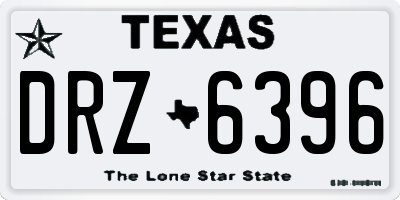 TX license plate DRZ6396