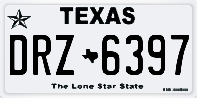 TX license plate DRZ6397