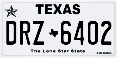 TX license plate DRZ6402