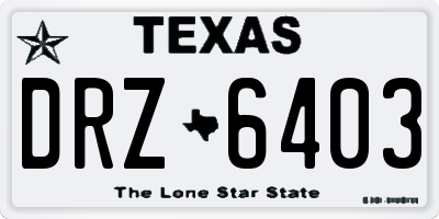 TX license plate DRZ6403