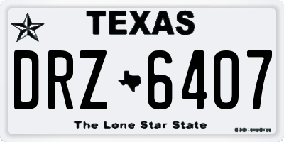 TX license plate DRZ6407