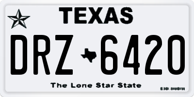 TX license plate DRZ6420