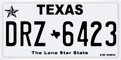 TX license plate DRZ6423