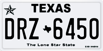 TX license plate DRZ6450