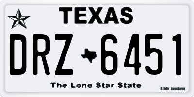 TX license plate DRZ6451